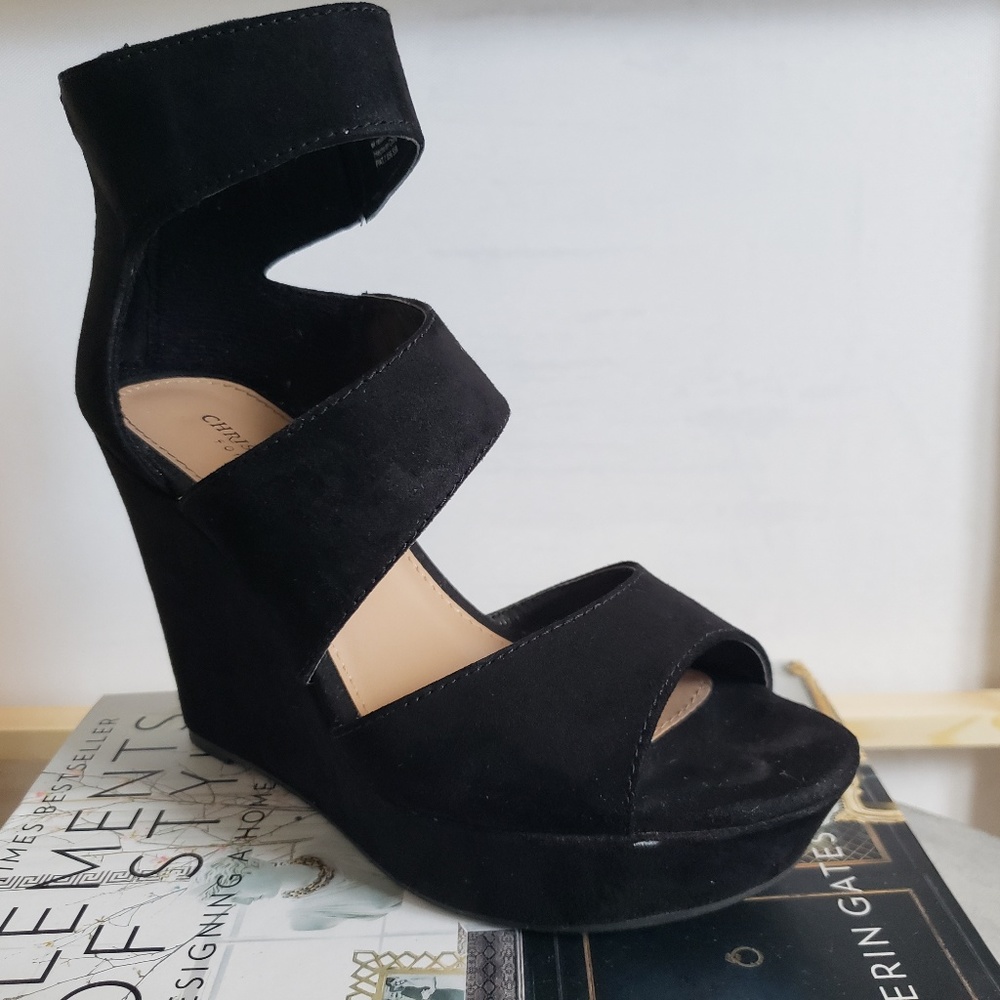 Black Platform Wedge